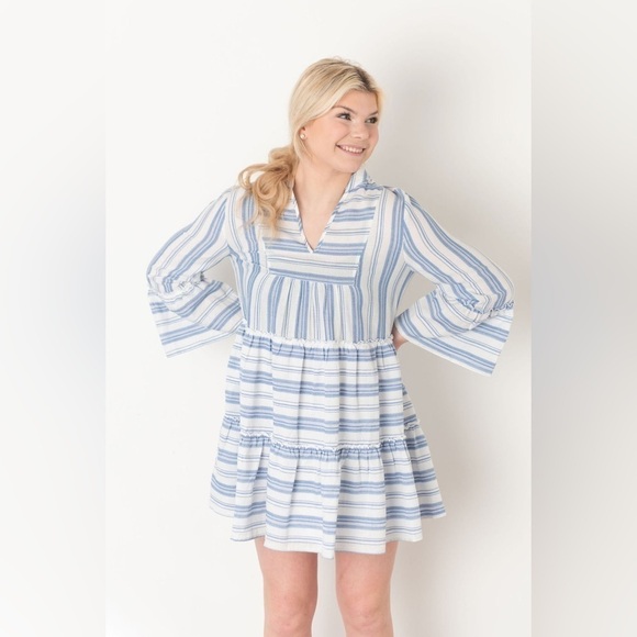 ENTRO • Boardwalk Tiered V-Neck Dress - Picture 1 of 13